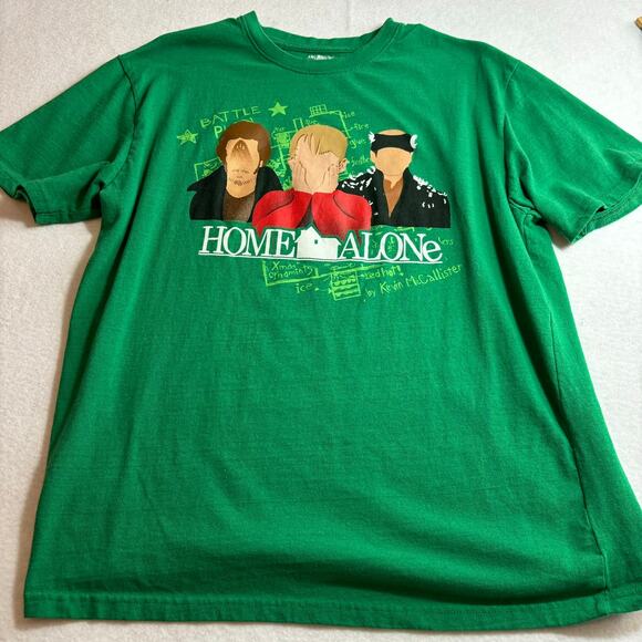 Home Alone 20th Century Fox Movie Christmas T-shirt Green Size XL - Picture 1 of 6